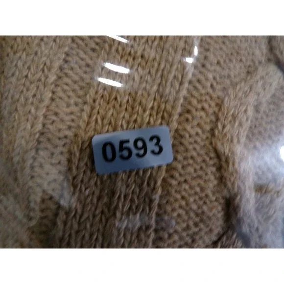 MSML25230502 Cable Knit 1/4 Zip Sweater XL Beige Men's Mock Neck Knit - Picture 7 of 7